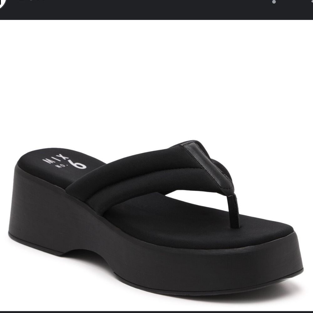 Mix No. 6 Black Platform Flip Flop Sandals